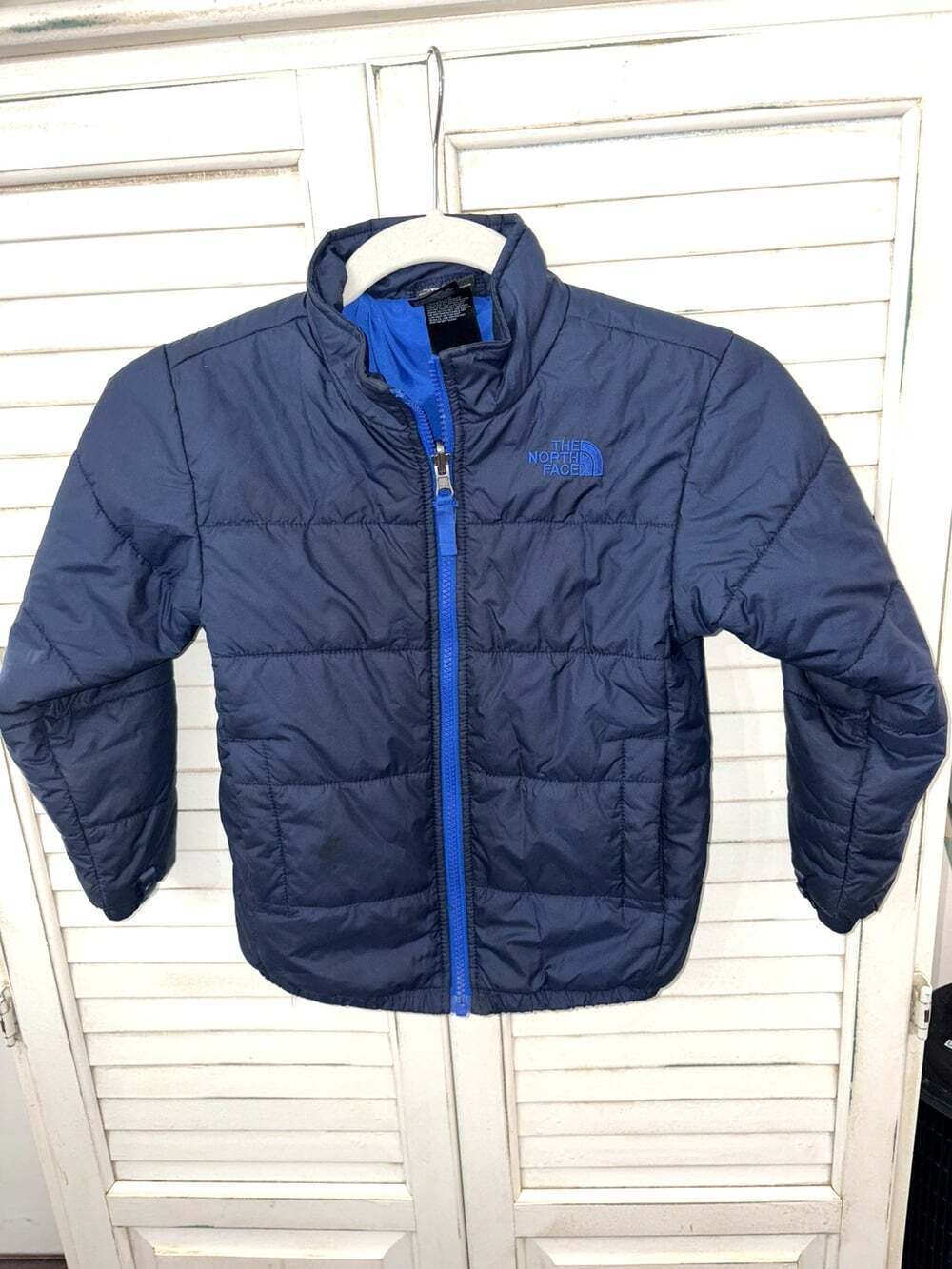 The North Face Jacket Youth Junior XS 6 Navy Blue Lightweight Quilted Puffer